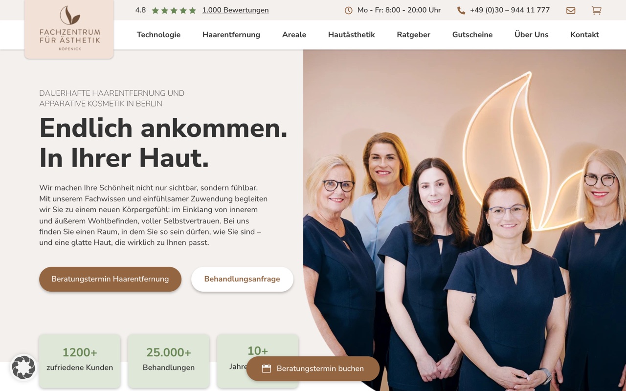 Website-Referenz fachzentrum-fuer-aesthetik.de