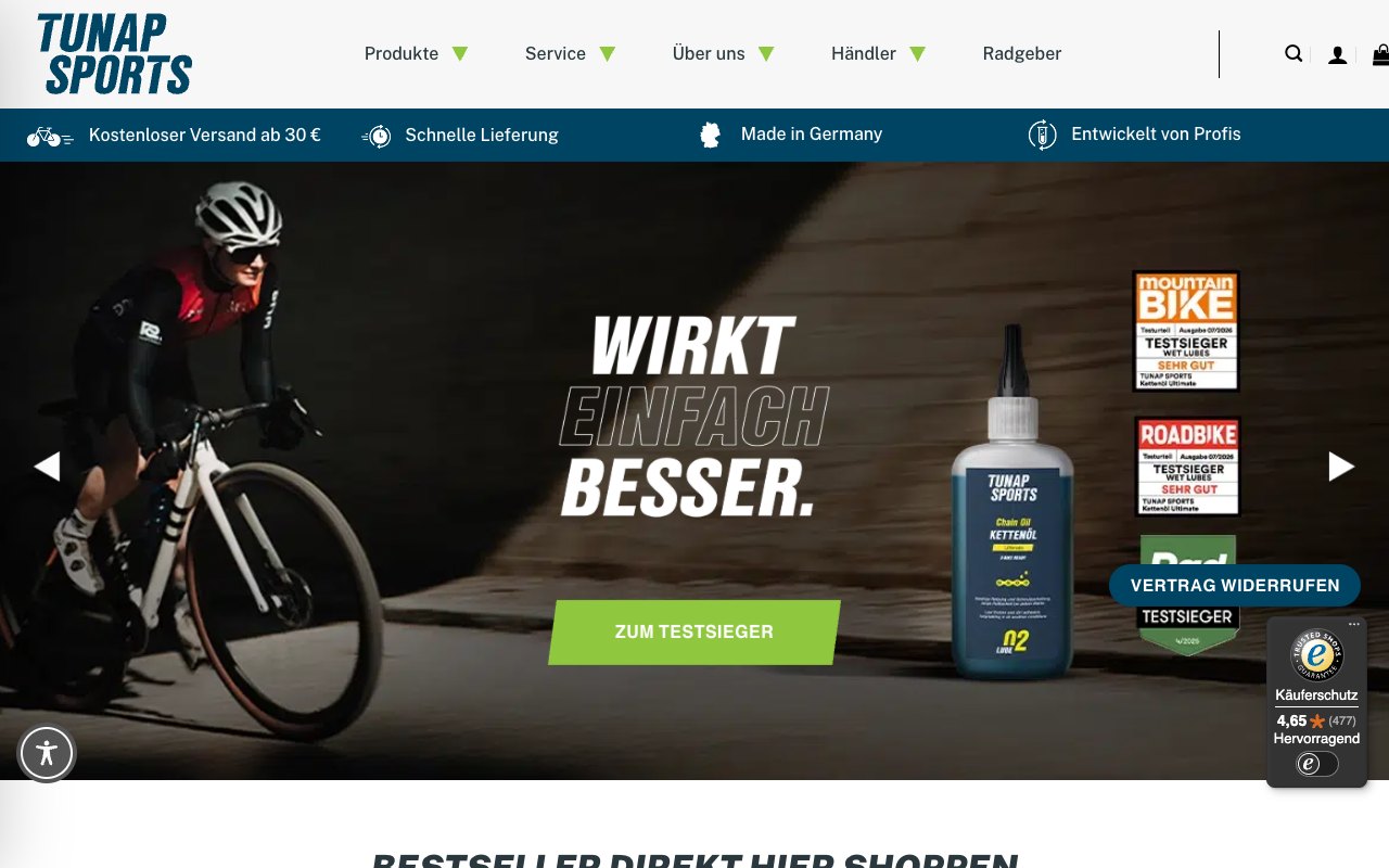 Website-Referenz tunap-sports.com